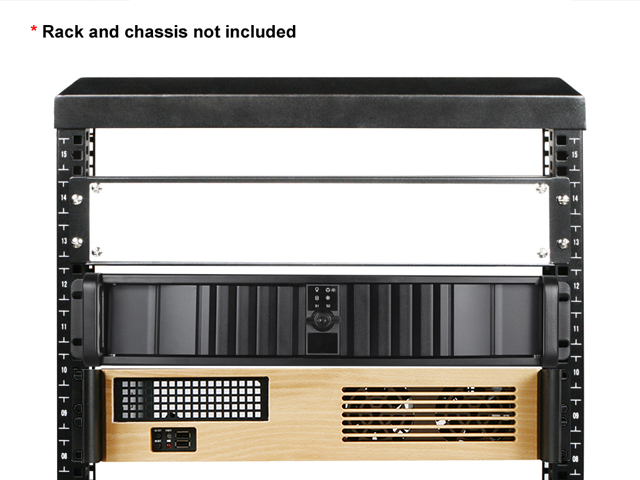 WA-P2UW-MT 2U White Board Panel Installed on a Rack